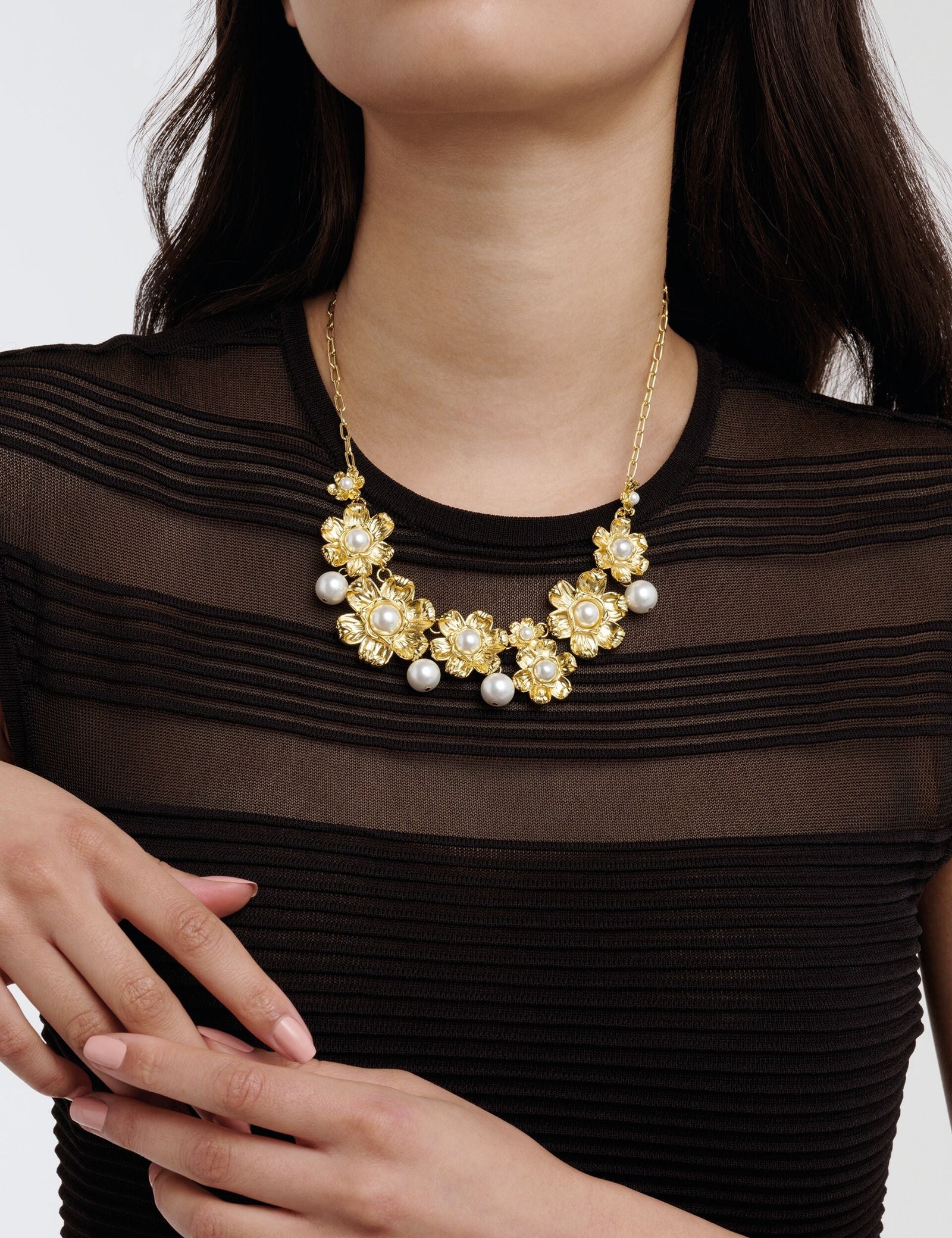 Ted Baker Gold Daisy Pearl Statement Necklace Women's