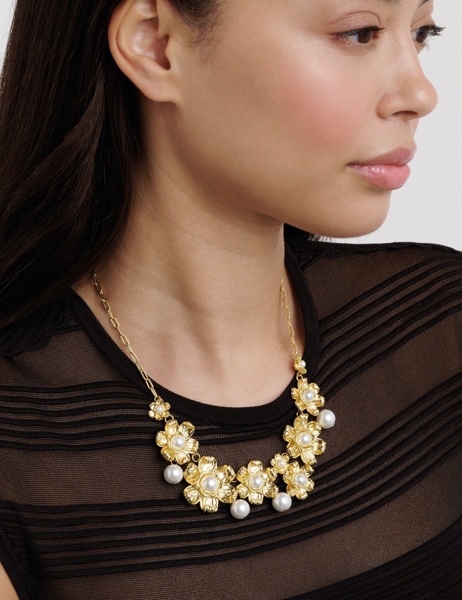 Ted Baker Gold Daisy Pearl Statement Necklace Women's