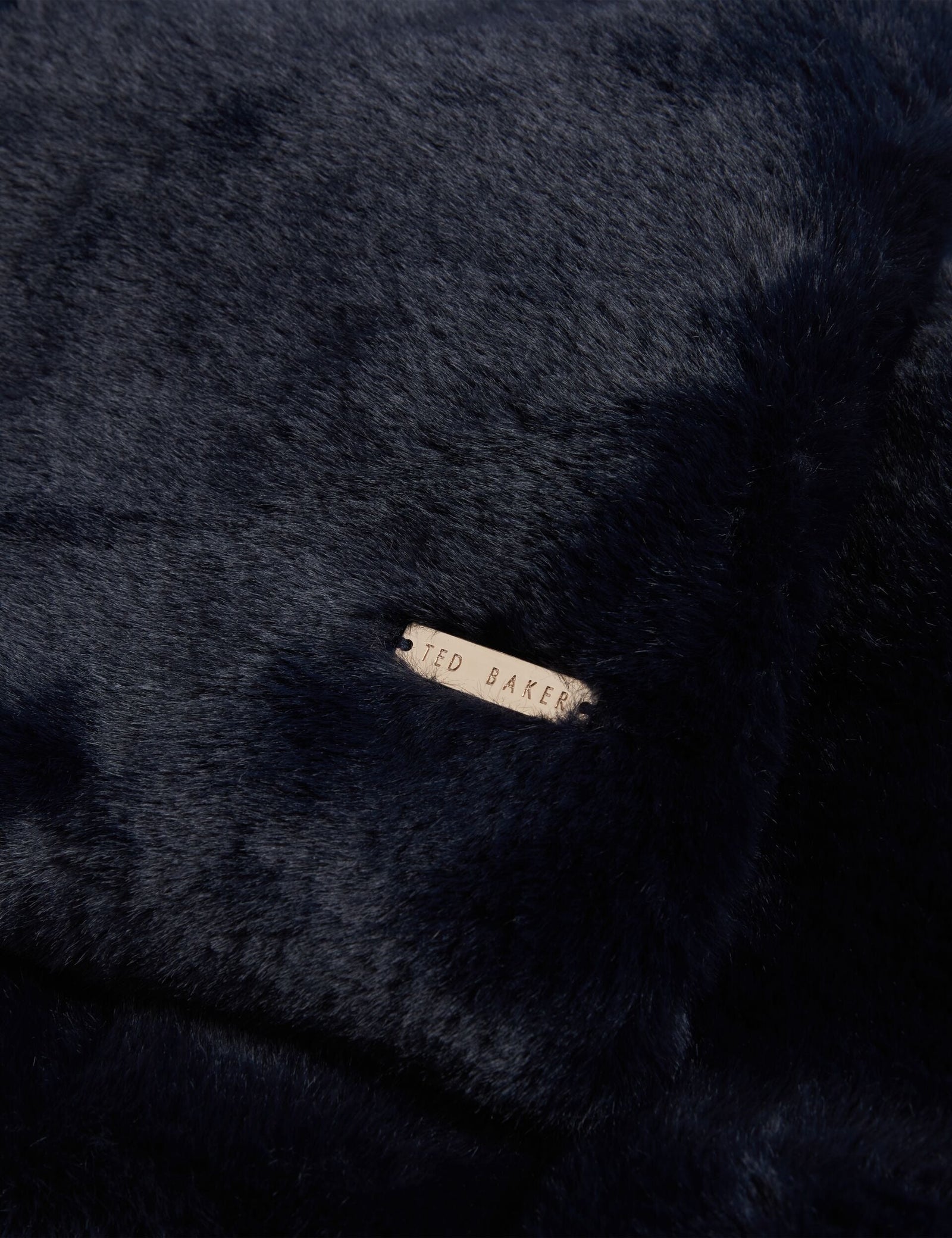 Ted Baker Emaaaas Faux Fur Loopthrough Stole Scarf In Navy Women's