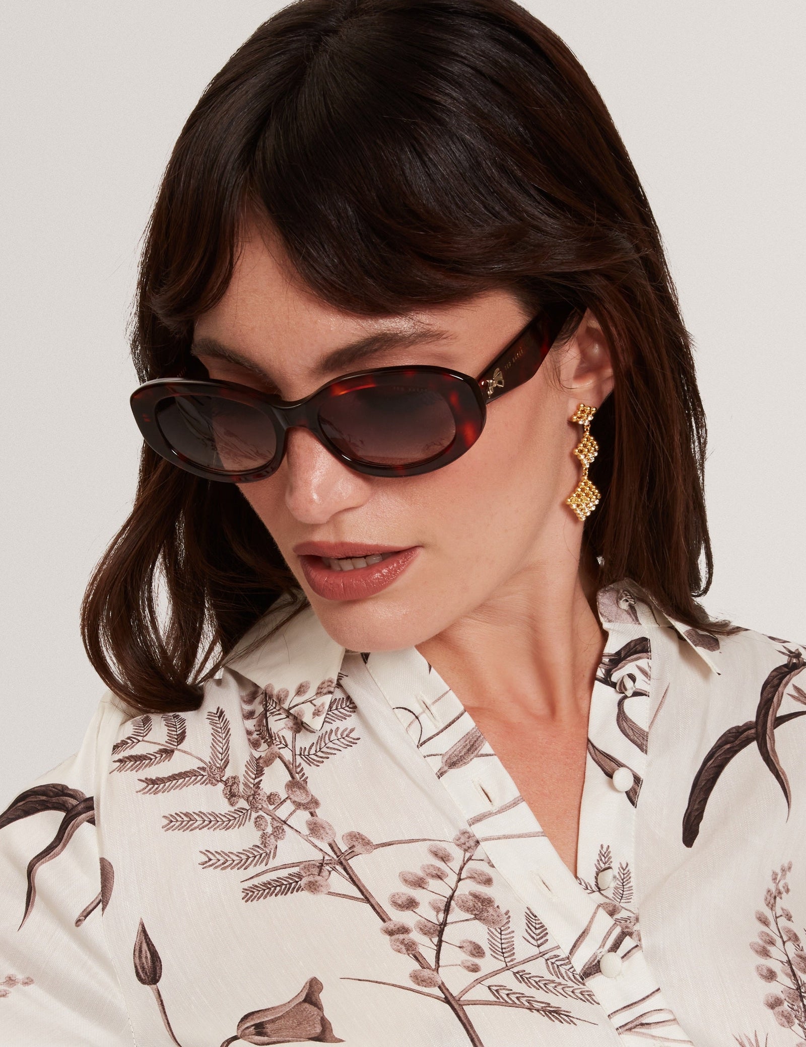 Ted Baker Daisie Chunky Oval Bow Detail Sunglasses Women's