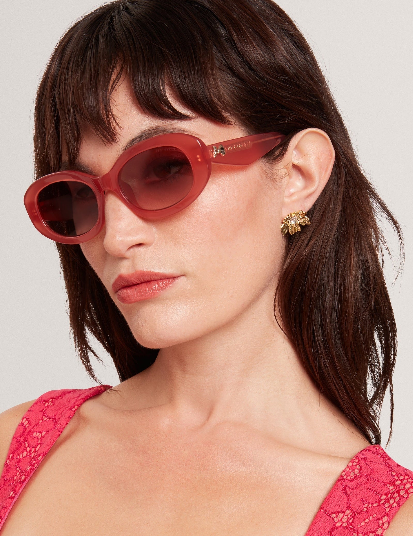 Ted Baker Daisie Chunky Oval Bow Detail Sunglasses Women's