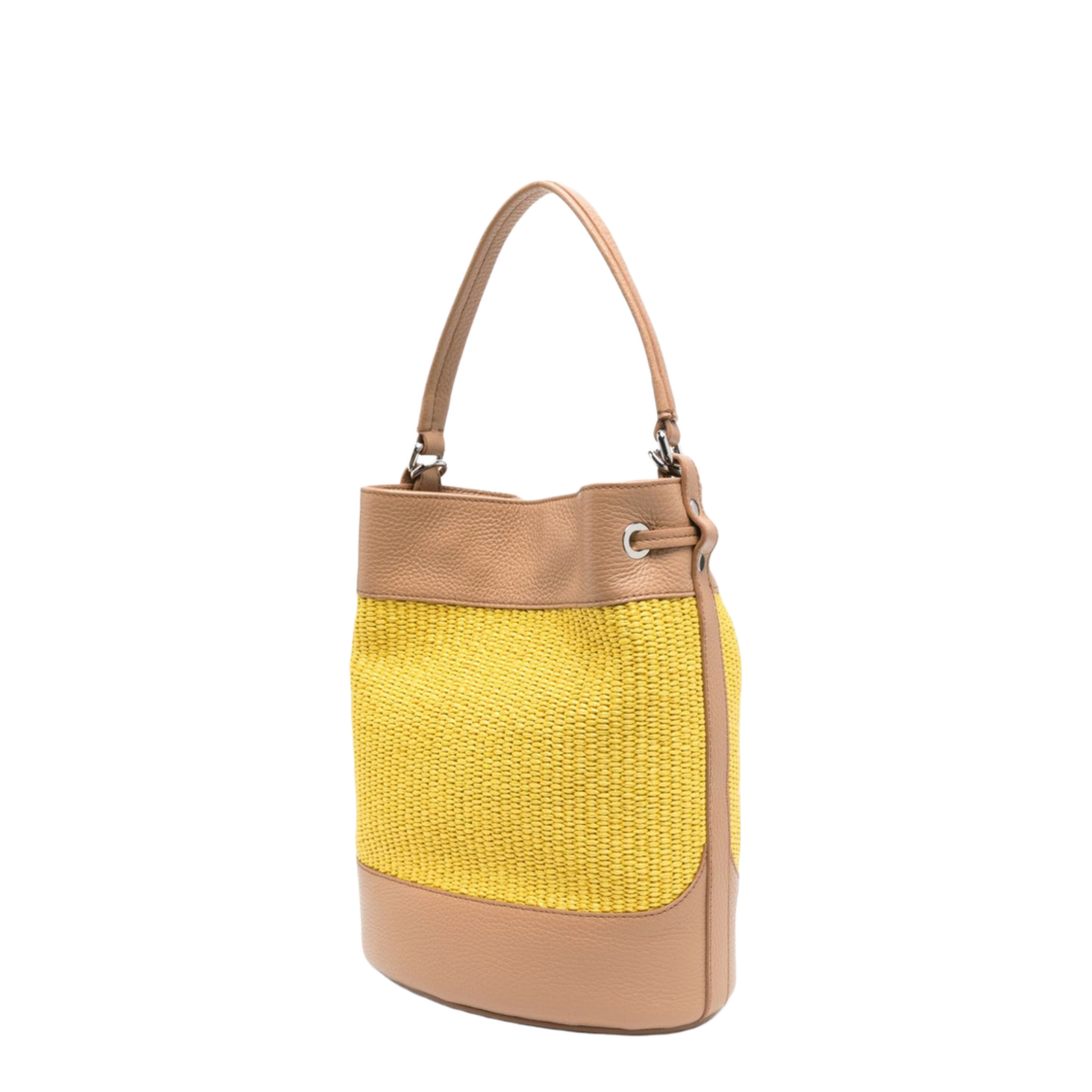 Mondà Vimini Small Straw Bucket Bag - Canary Yellow