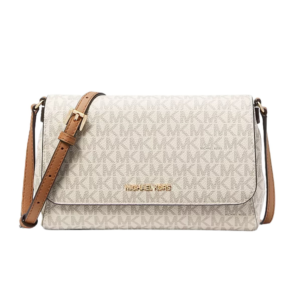 Michael Kors Vanilla Jet Set Logo Medium Cross Body Bag