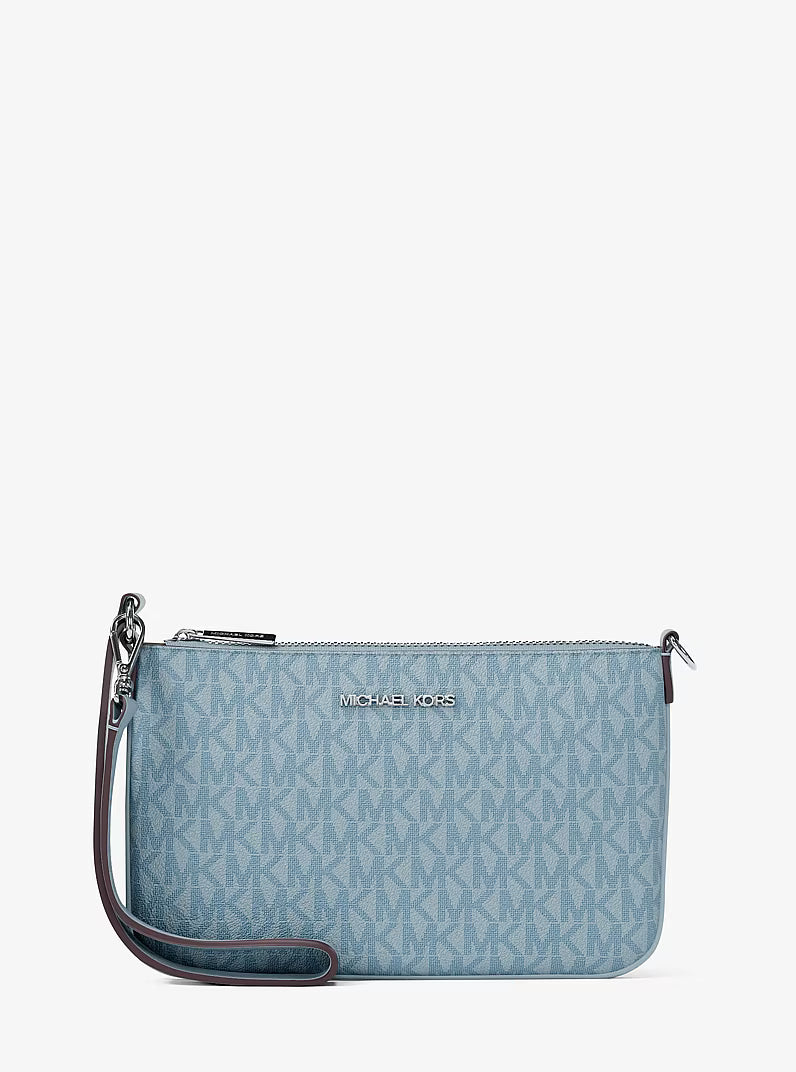Jet Set Small Signature Logo Convertible PALE OCEAN Wristlet