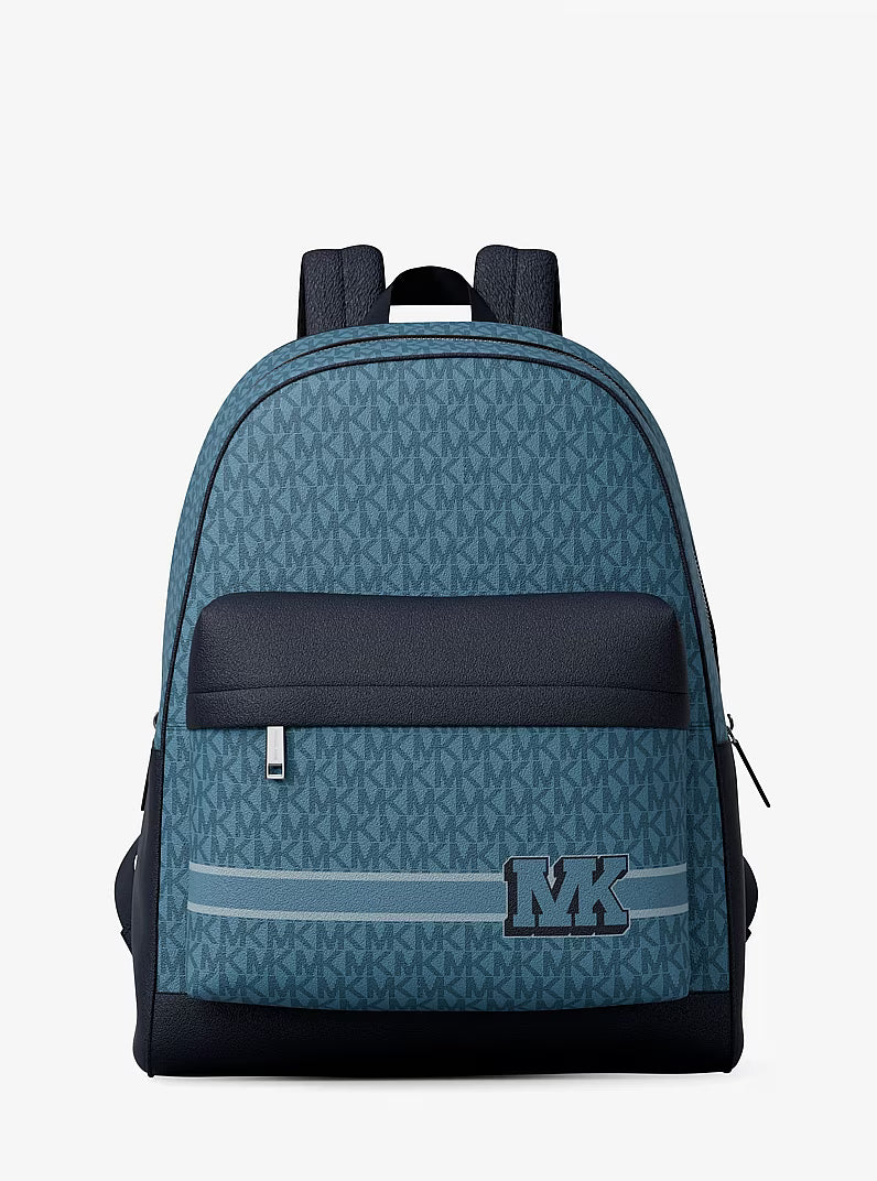 Pacey Embellished Striped Signature Logo DENIM Backpack