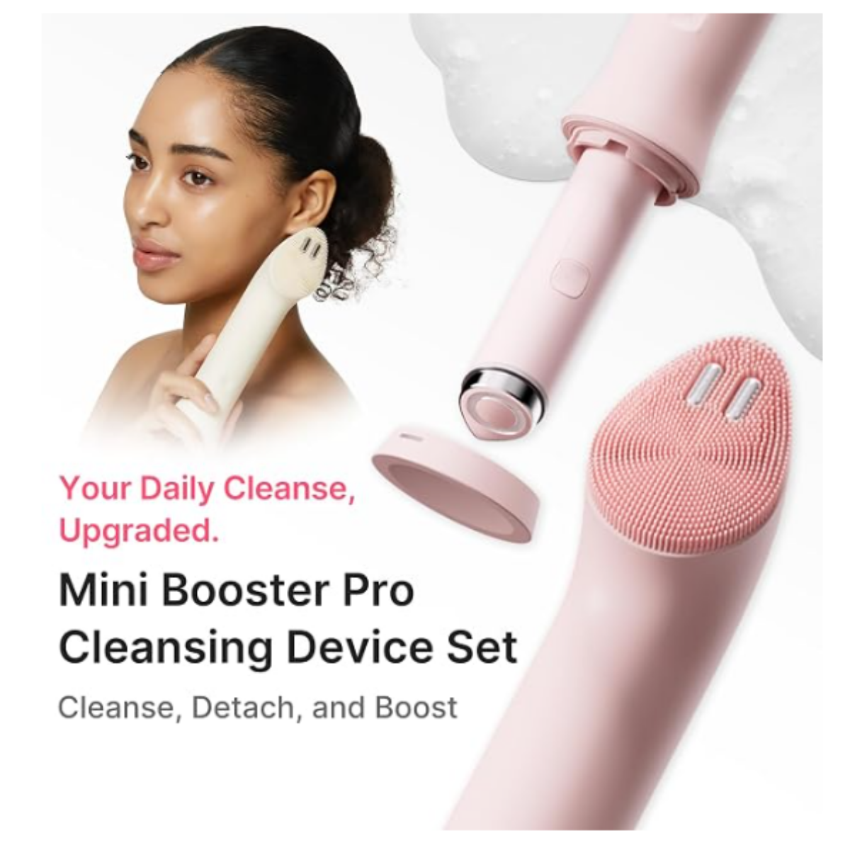 Medicube Mini Booster Pro Plus Cleansing Device Set | 2-in-1 Facial Cleansing, Skincare Device