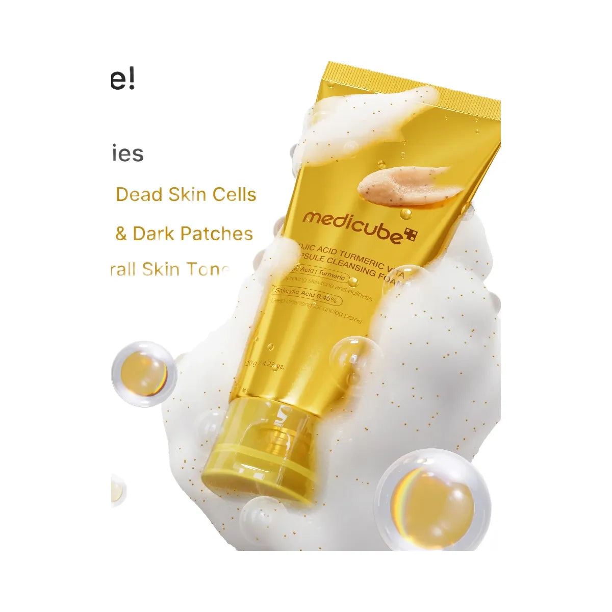 Medicube Kojic Acid Turmeric Vita Capsule Foam Cleanser