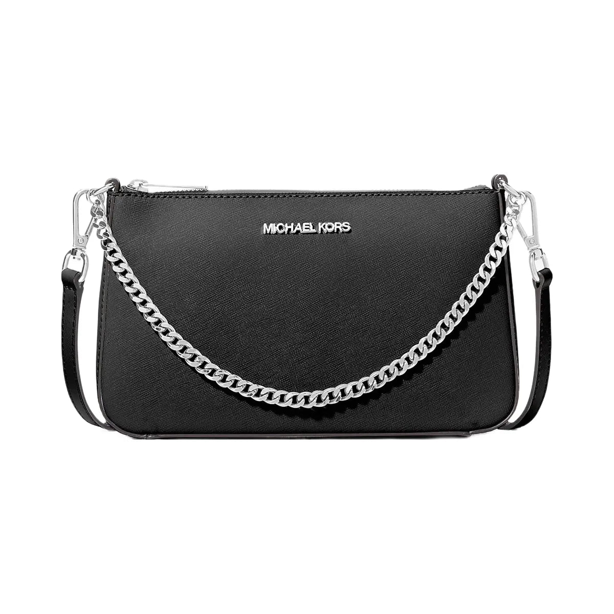 Michael Kors Jet Set Medium Saffiano Leather Crossbody Bag Black