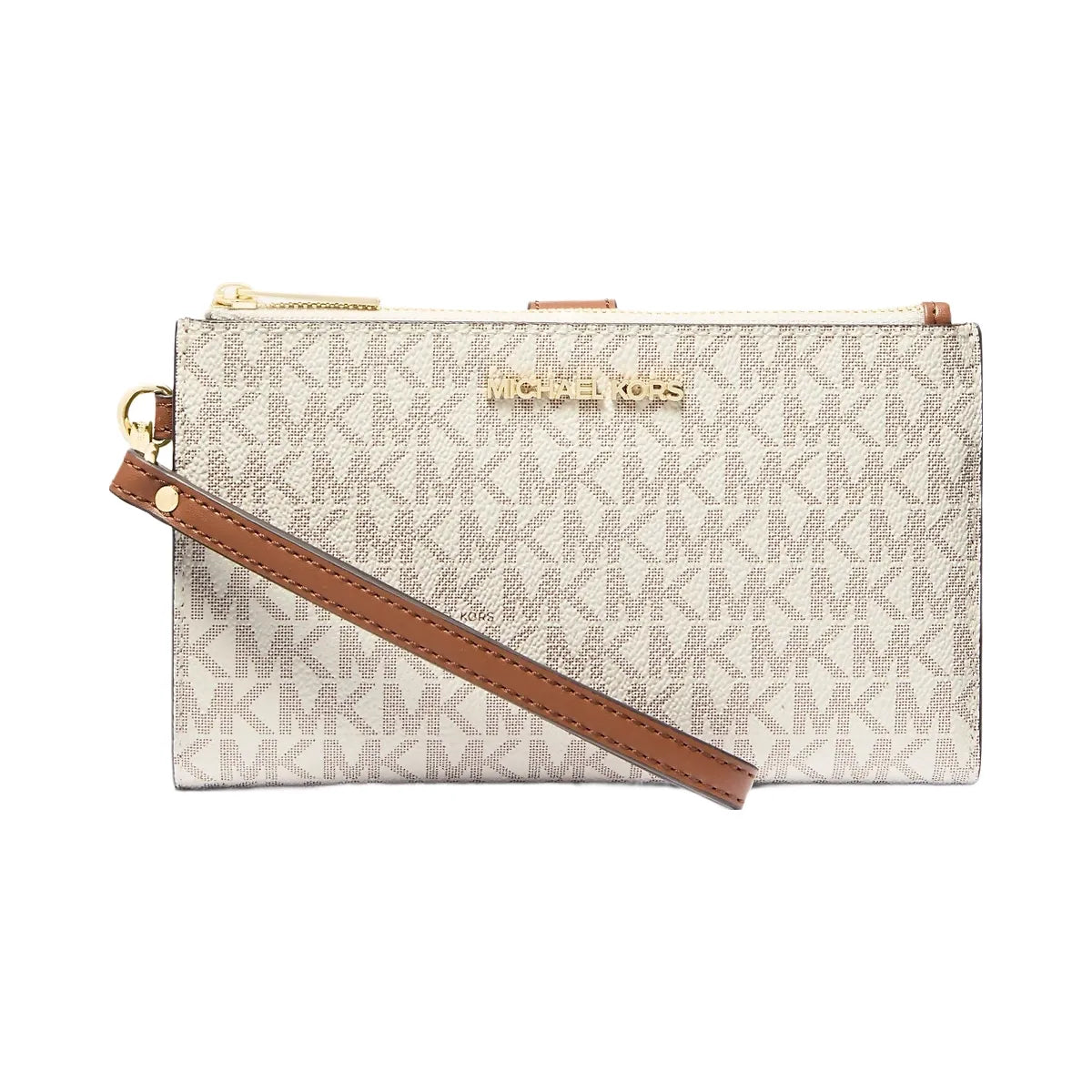 Michael Kors Jet Set Travel Signature Logo Smartphone Wallet Vanilla