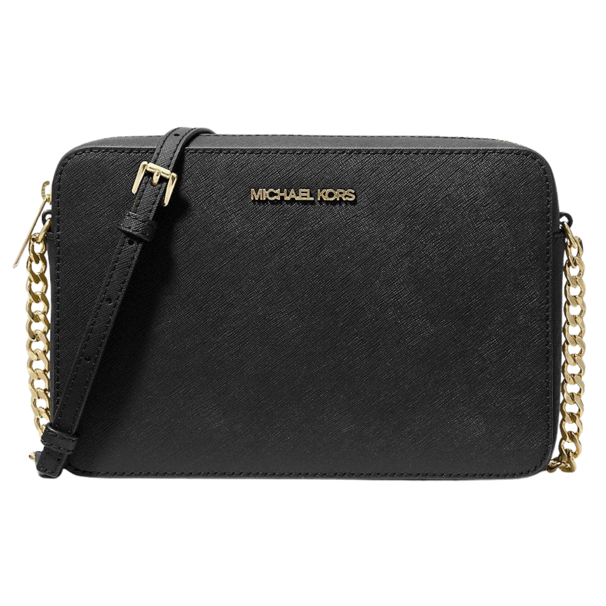 Michael Kors Jet Set Large Saffiano Leather Crossbody Bag Black