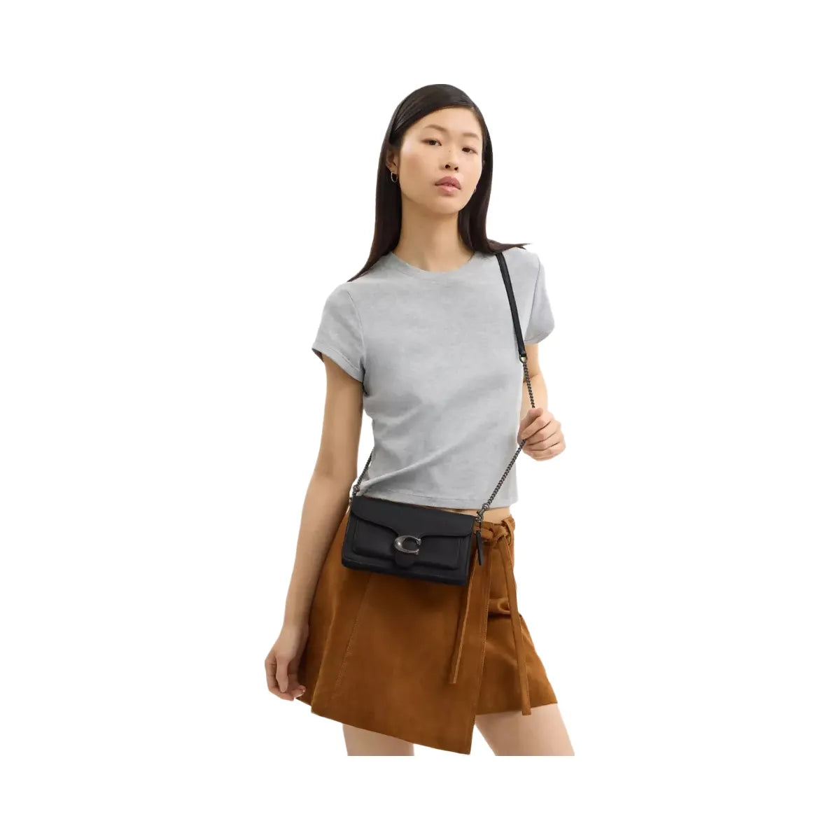 Coach Tabby Chain Clutch in Pewter Black