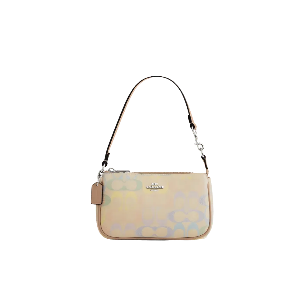 Coach Nolita 19 In Rainbow Signature Canvas Silver Sand Multi