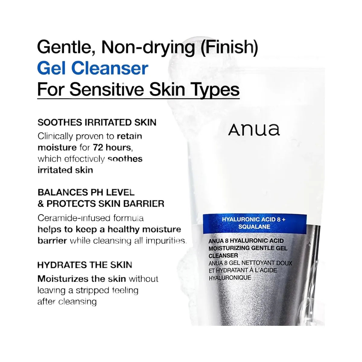 ANUA 8 Hyaluronic Acid Moisturizing Gentle Gel Cleanser