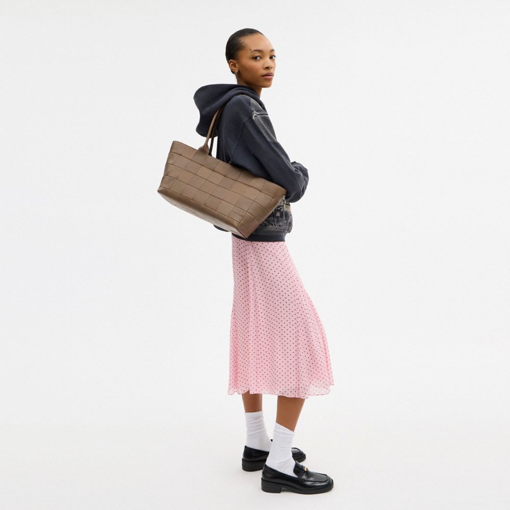 Coach Alter/Ego Large Tote Bag In Upcrafted Leather Dark Stone