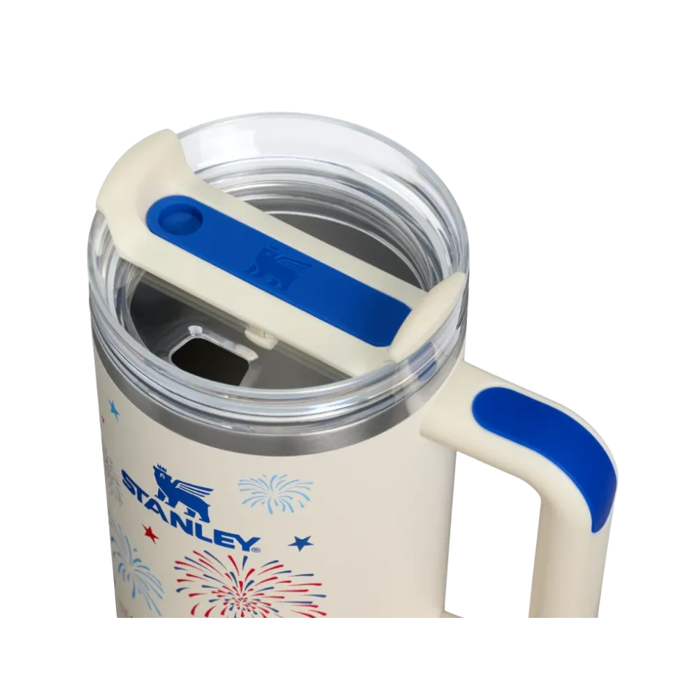 Stanley Quencher H2 0 Flowstate Tumbler Cream Royal Fireworks 40 OZ