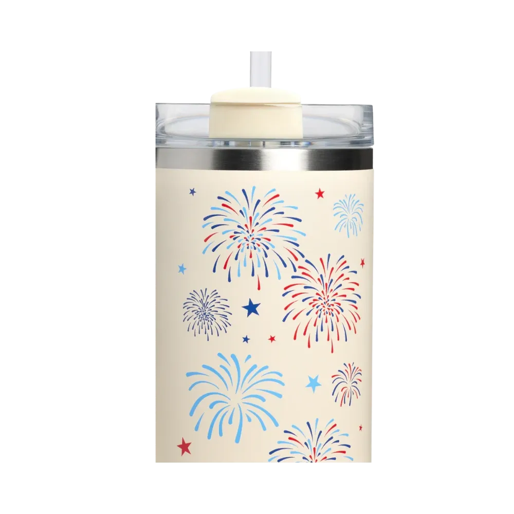 Stanley Quencher H2 0 Flowstate Tumbler Cream Royal Fireworks 40 OZ