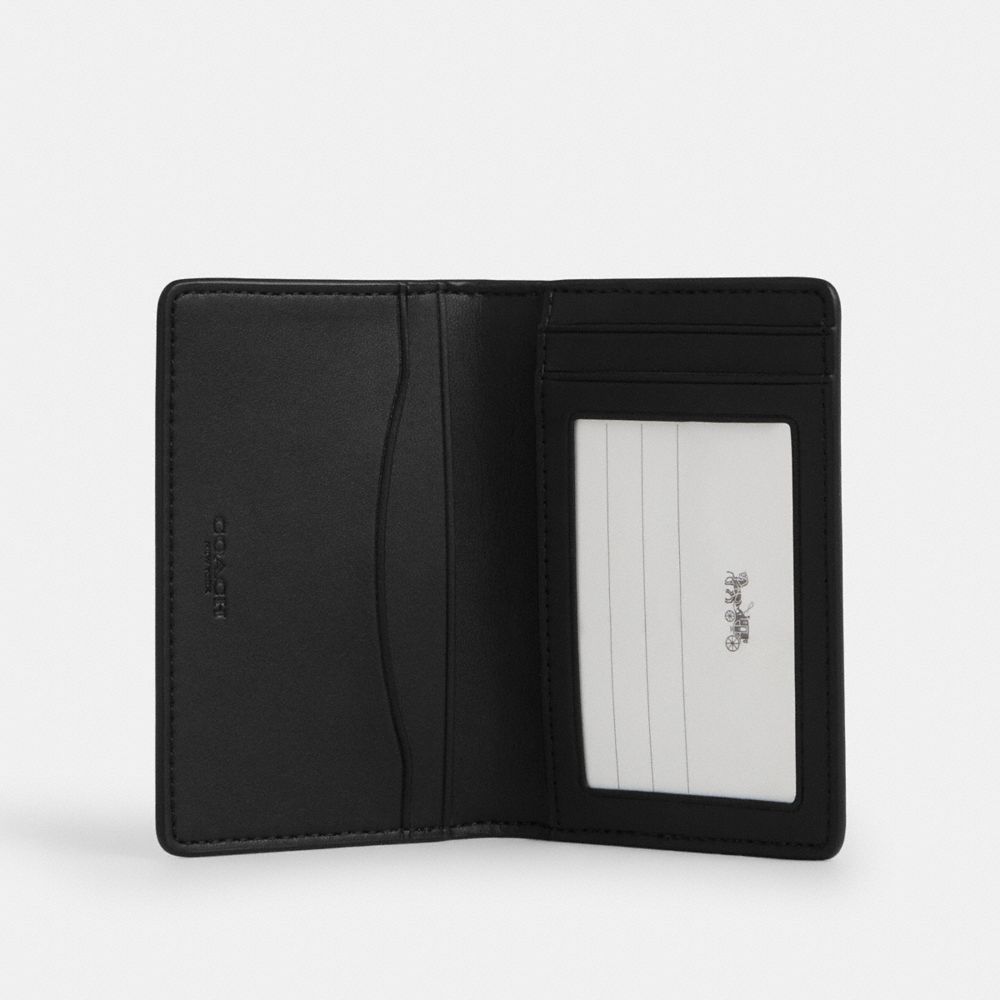 Coach Id Wallet In Signature Canvas Chalk & Black