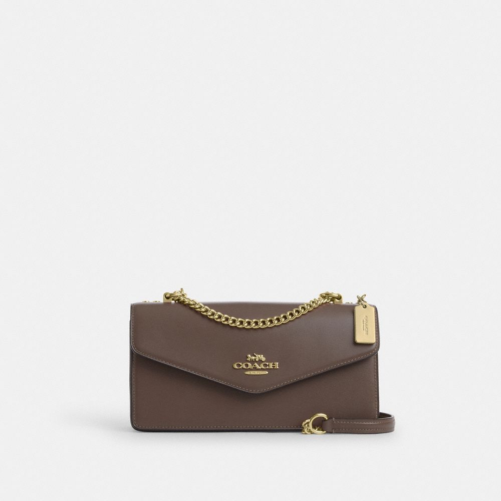 Coach Klare Envelope Crossbody Bag Gold Dark Stone