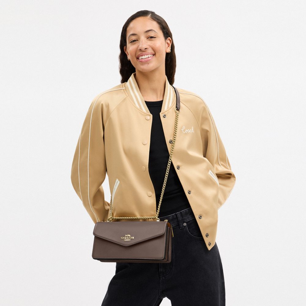Coach Klare Envelope Crossbody Bag Gold Dark Stone