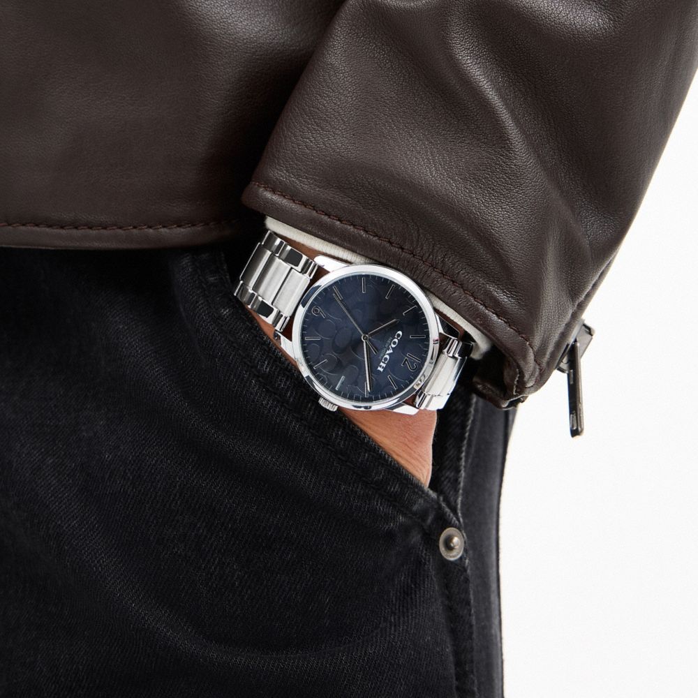 Coach Keane Watch Gift Set, 39 Mm Stainless Steel  Saddle
