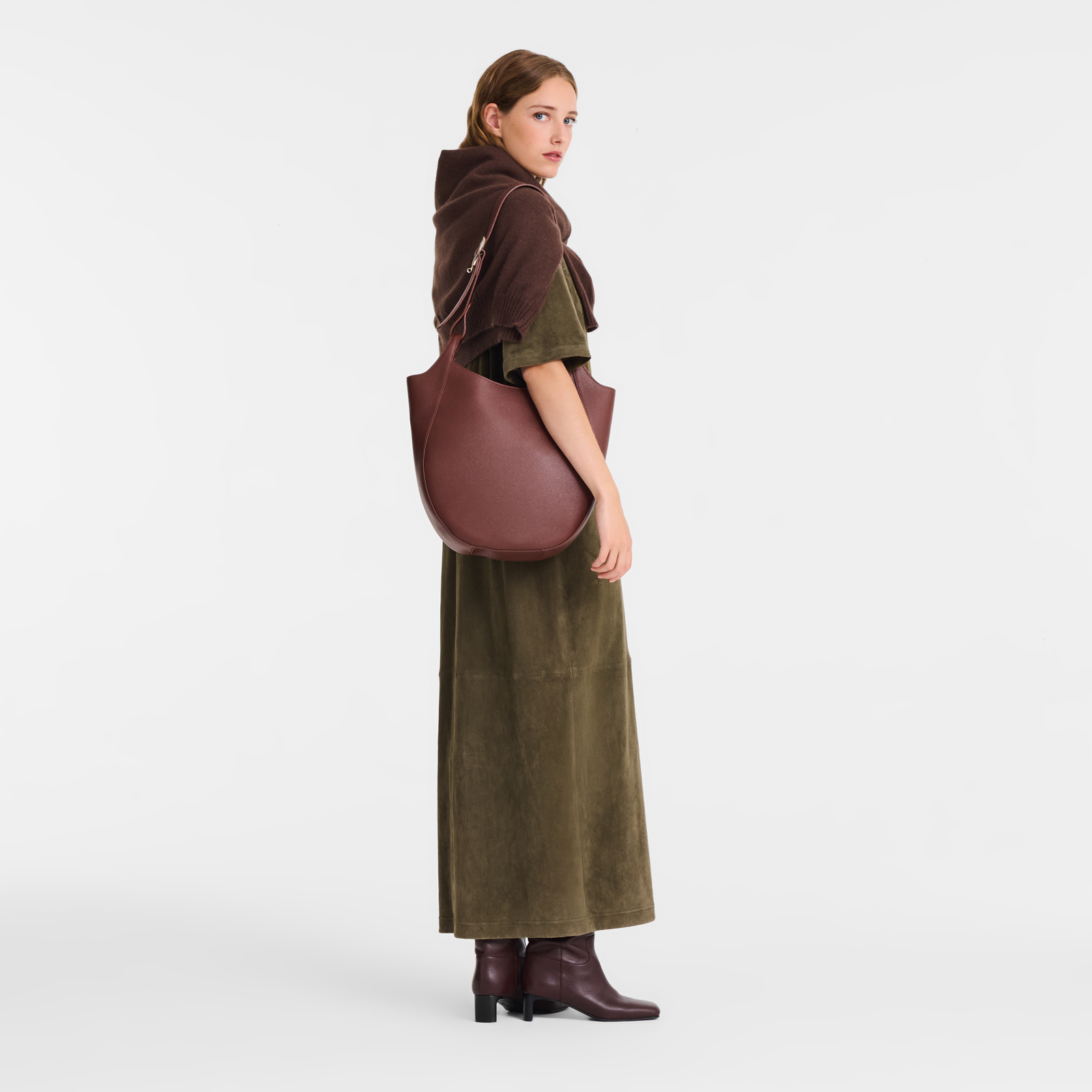Longchamp Le Foulonné L Hobo bag Coffee