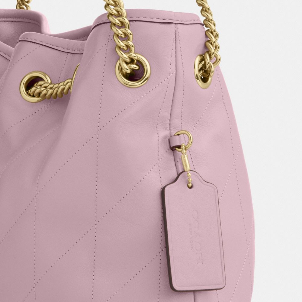 Coach Evelyn Shoulder Bag With Quilting Gold Carnation