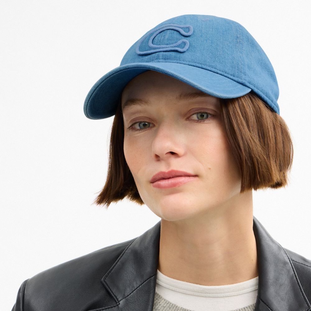 Coach Signature Patch Baseball Hat Indigo