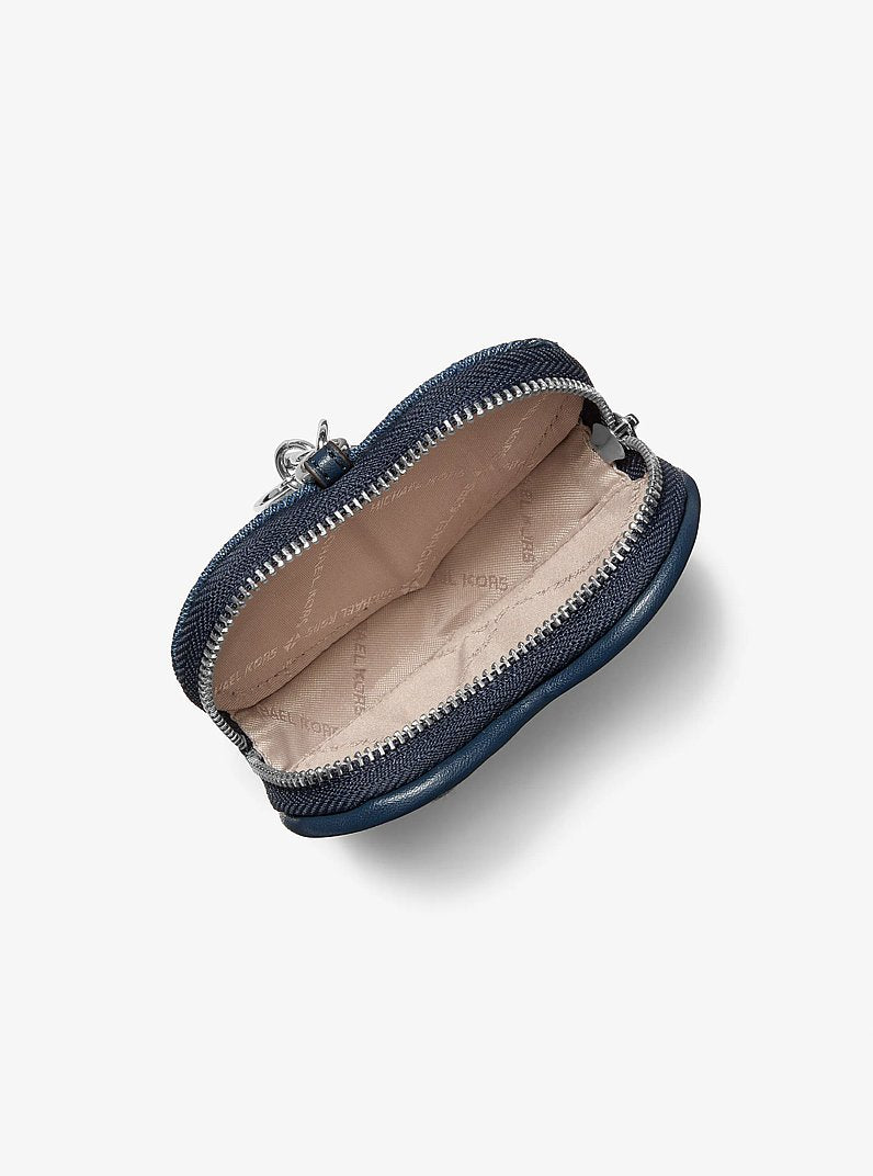 Michael Kors Jet Set Travel Matelasse Denim Heart Coin Pouch Denim