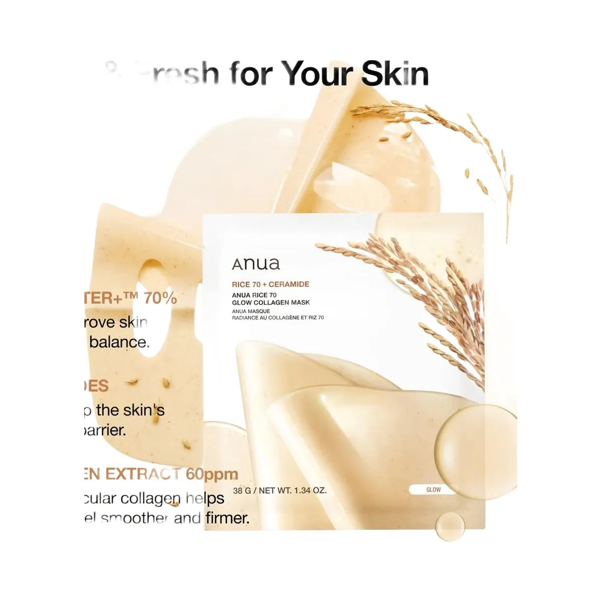 ANUA Rice 70 Glow Collagen Mask