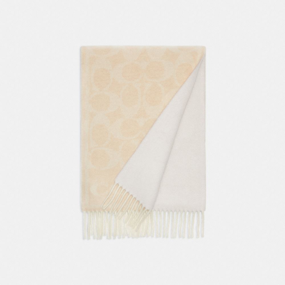 Coach Reversible Signature Cashmere Muffler Chalk