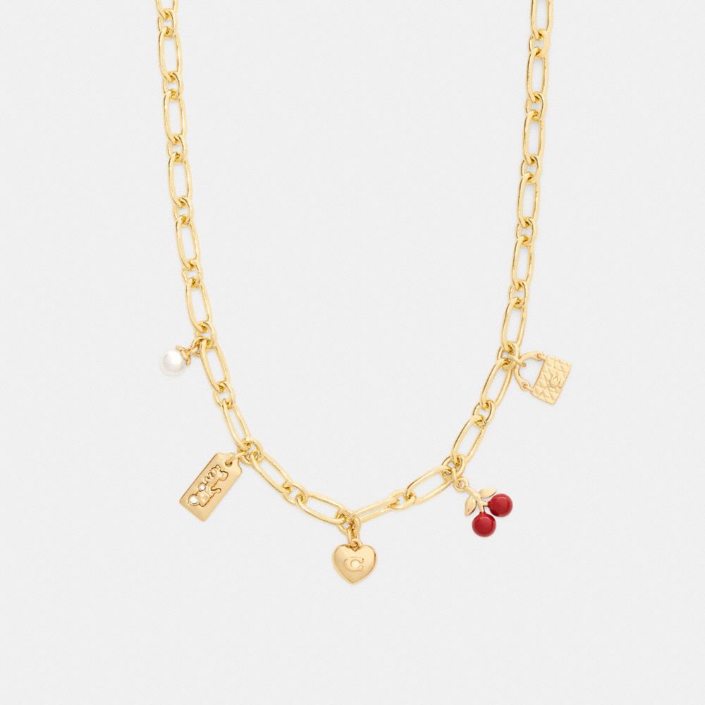 Cherry And Heart Charm Necklace