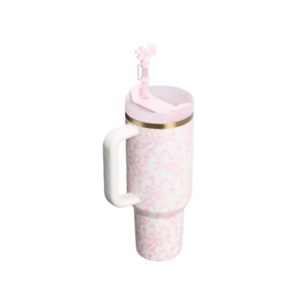 Stanley 1913 x LoveShackFancy Holiday Quencher H2.0 FlowState Tumbler (40OZ) Coquette Bow Chantilly
