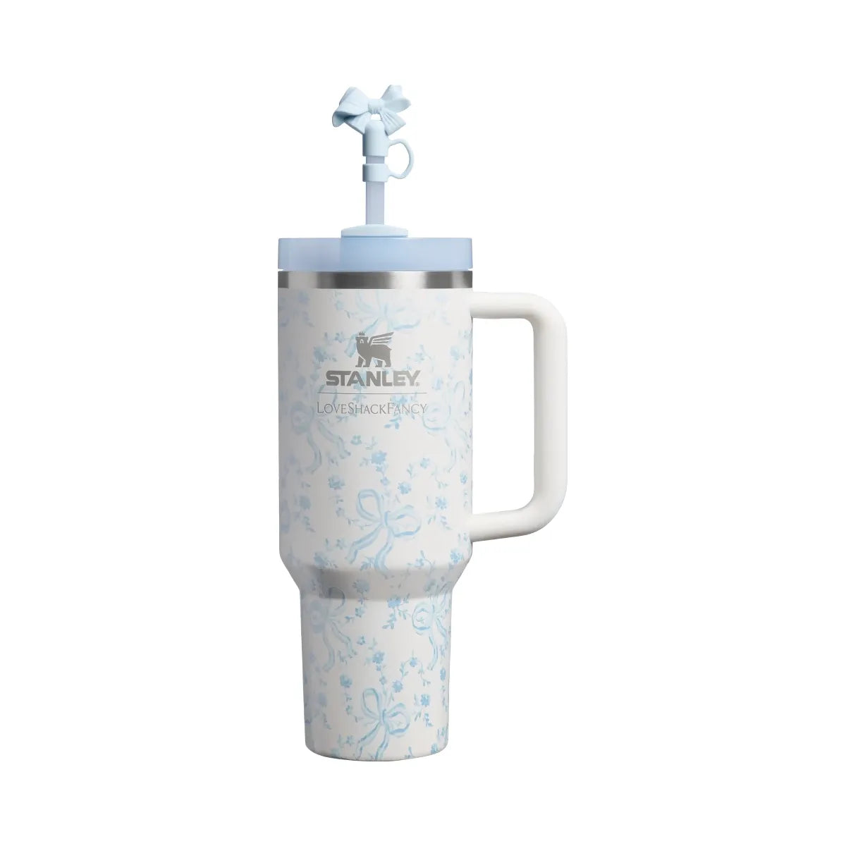 Stanley 1913 x LoveShackFancy Holiday Quencher H2.0 FlowState Tumbler (40OZ) Coquette Bow Winter Ice