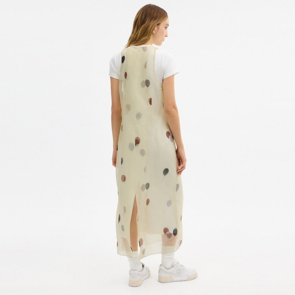Printed Organza Balloon Dress