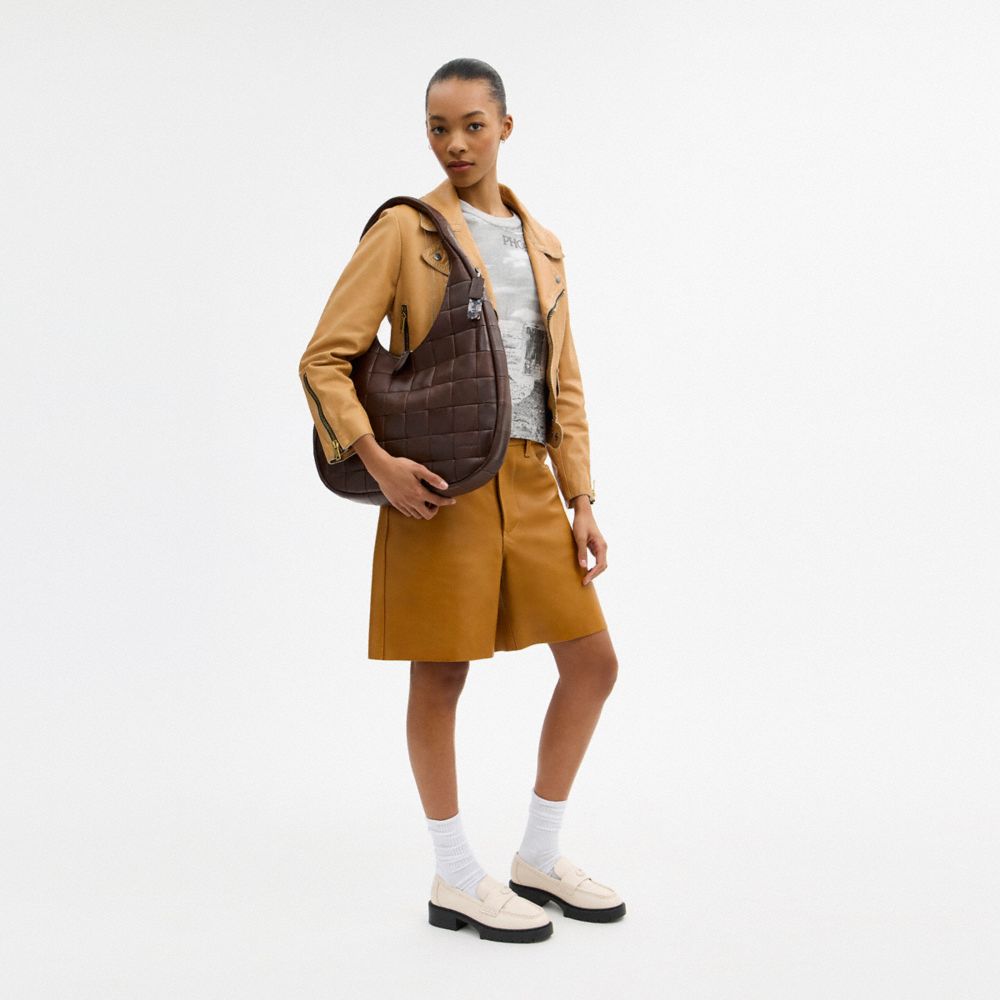 Coach Alter/Ego Large Crescent Shoulder Bag In Upcrafted Leather Maple