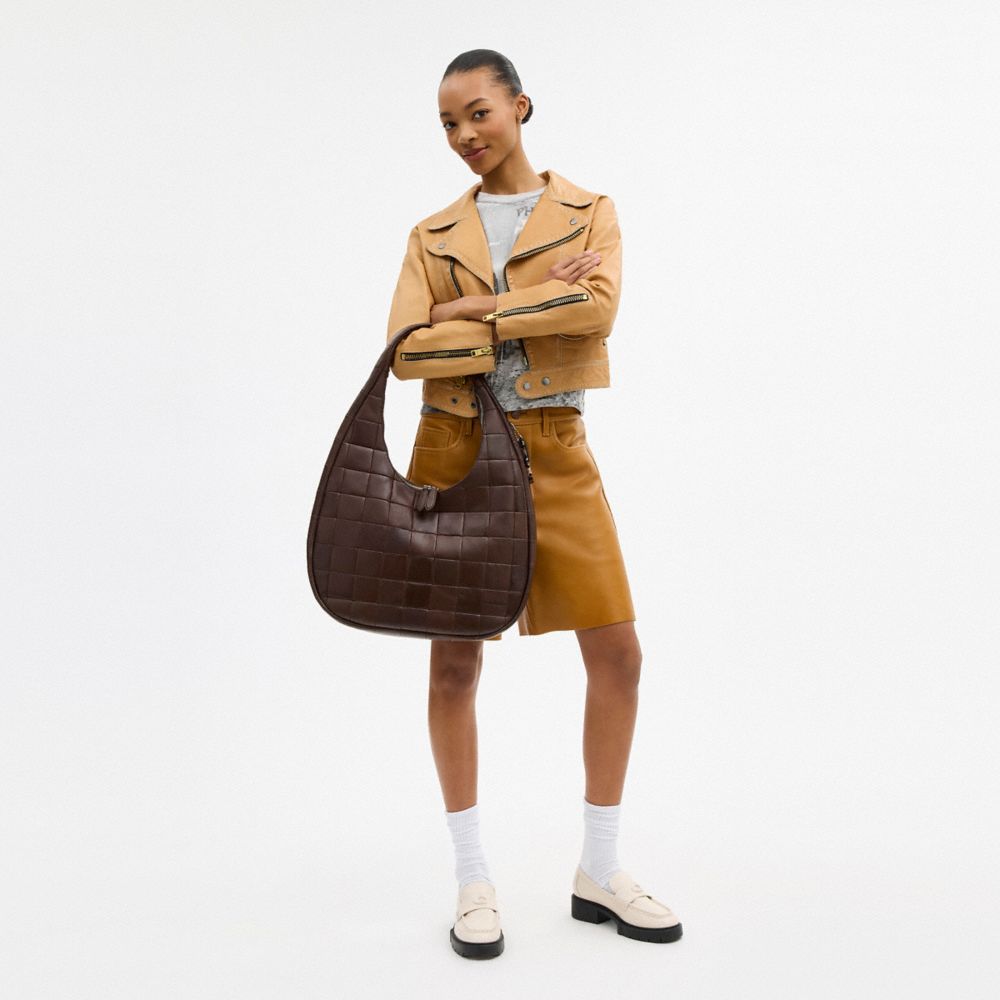 Coach Alter/Ego Large Crescent Shoulder Bag In Upcrafted Leather Maple