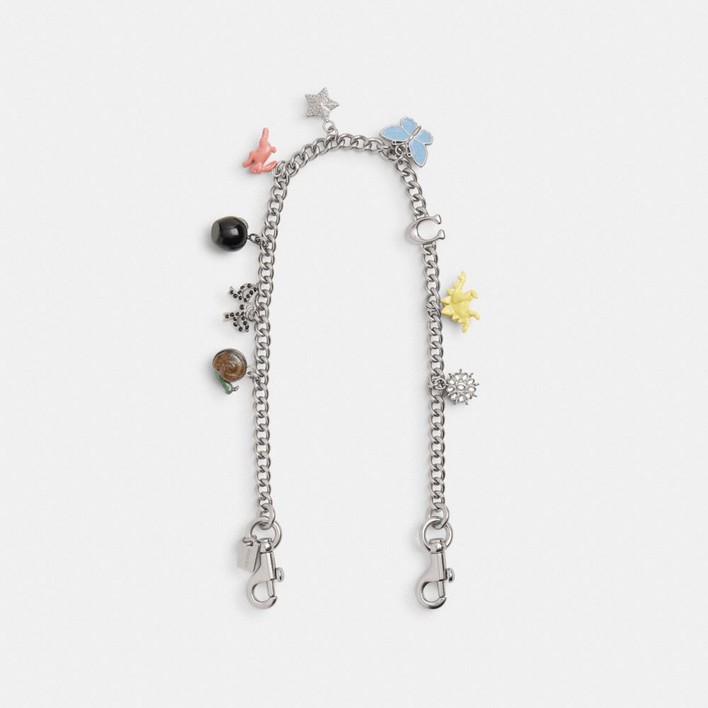 Coach Chain Strap With Charms Silver Multi