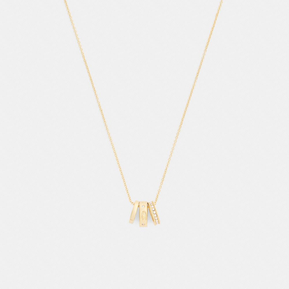 Coach Repeated C Rondelle Necklace Gold