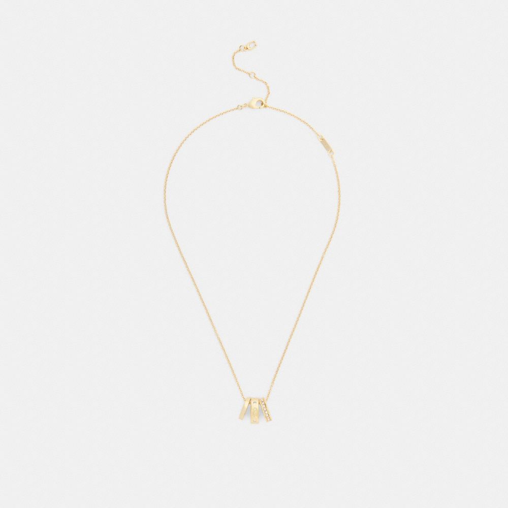 Coach Repeated C Rondelle Necklace Gold