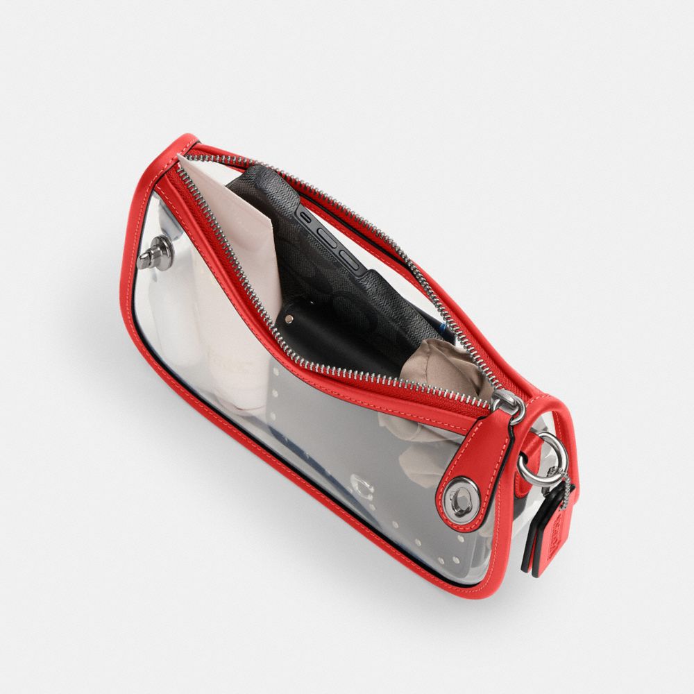Coach Stadium Swinger Bag Silver Sport Red
