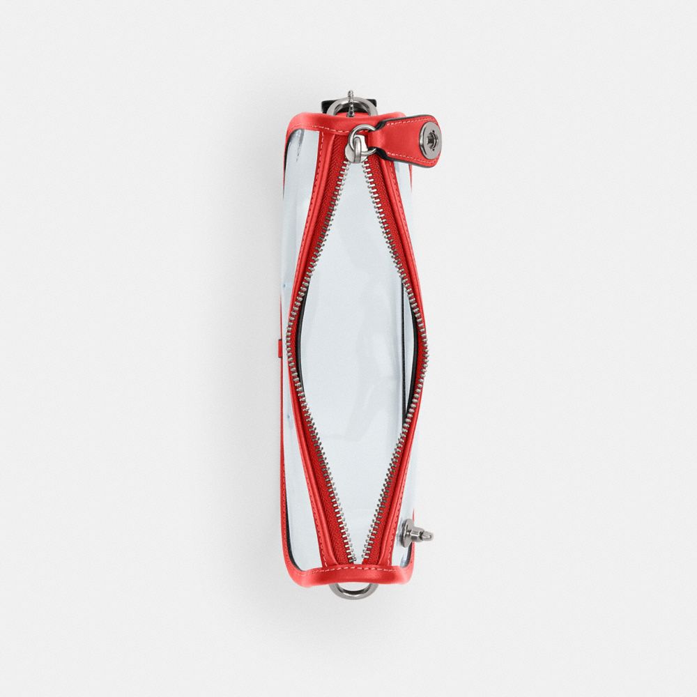 Coach Stadium Swinger Bag Silver Sport Red
