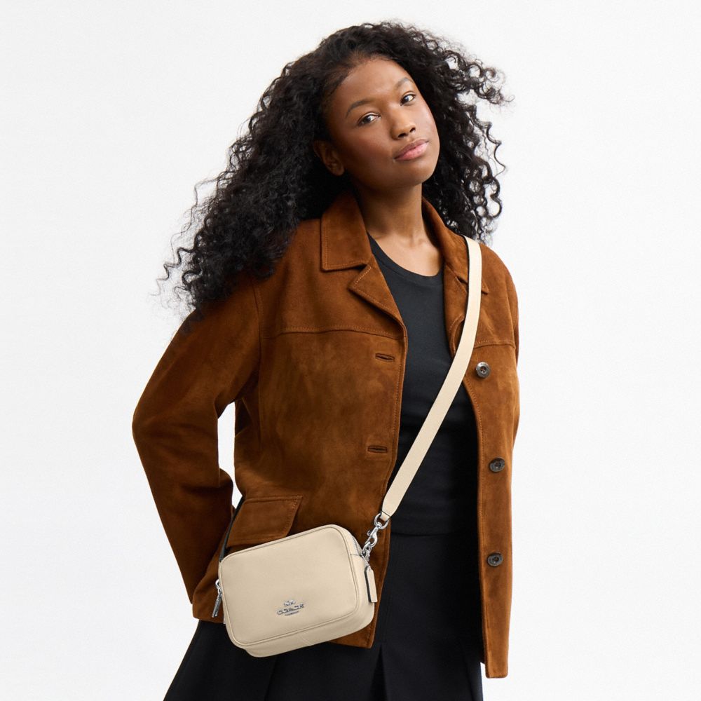Coach Mini Carey Crossbody Bag Silver Ivory