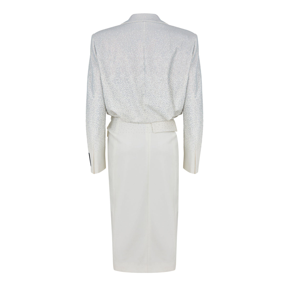 - Padded Shoulder A Line Dress