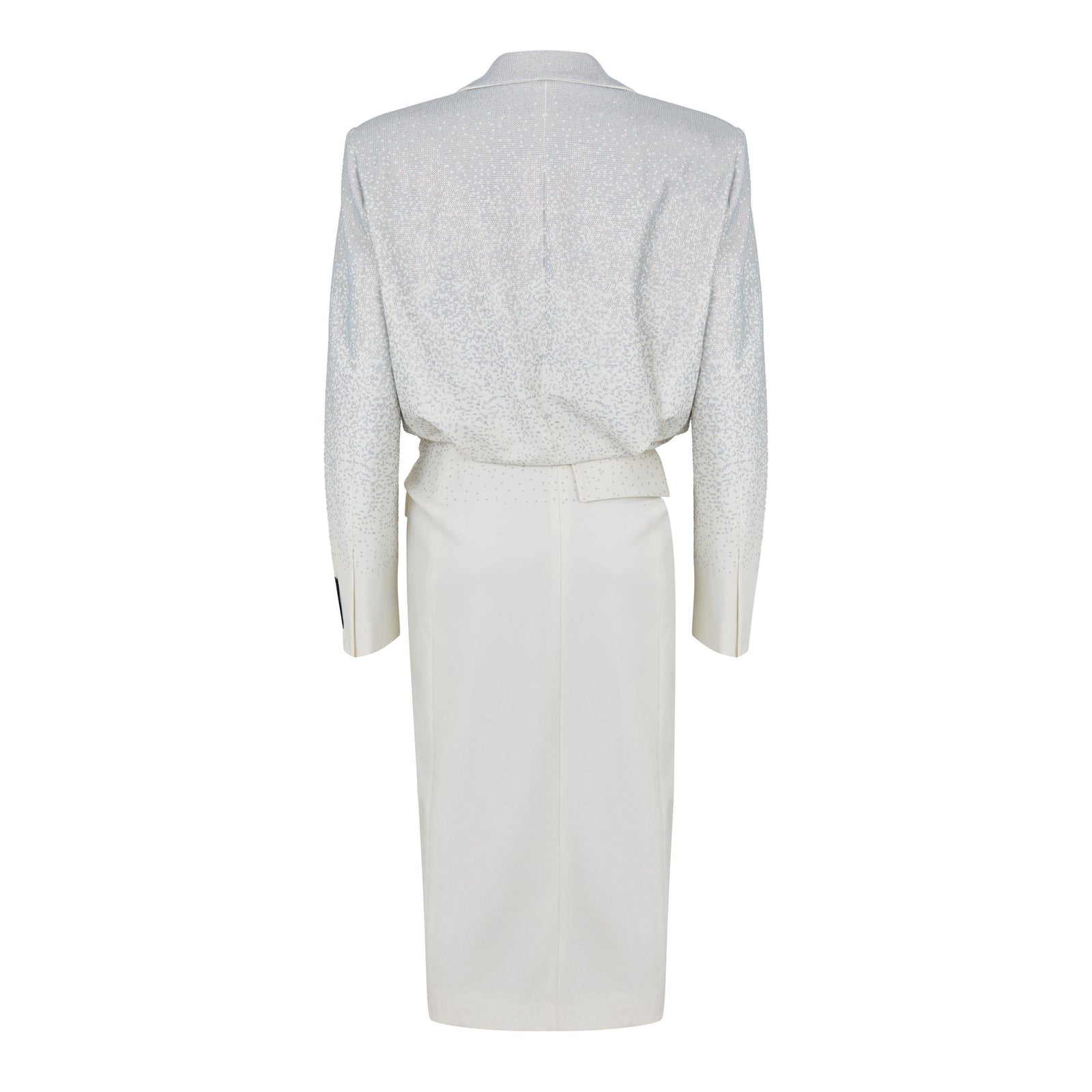 - Padded Shoulder A Line Dress