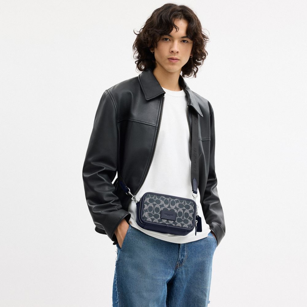 Coach Wyatt Crossbody Bag In Signature Canvas Silver Denim Chalk