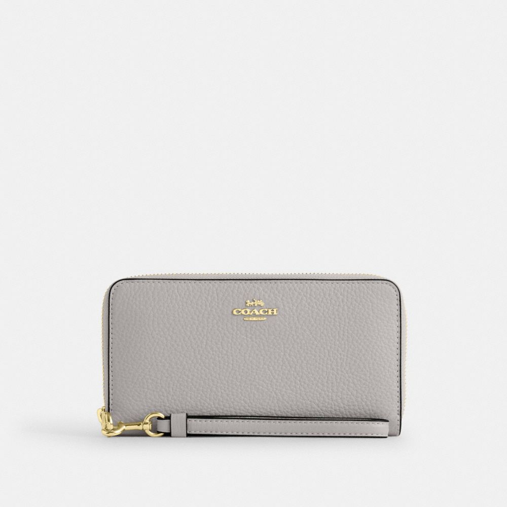 Coach Long Zip Around Wallet Gold Dove Grey