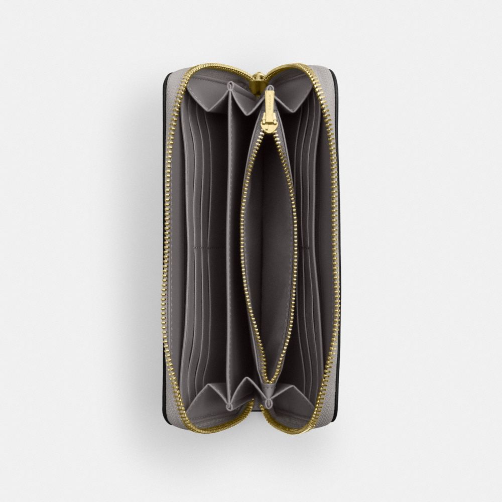 Coach Long Zip Around Wallet Gold Dove Grey
