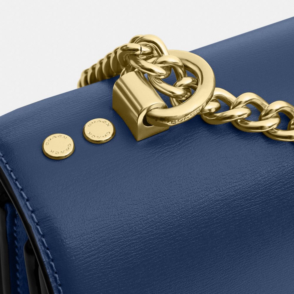 Coach Klare Envelope Crossbody Bag Gold Deep Blue