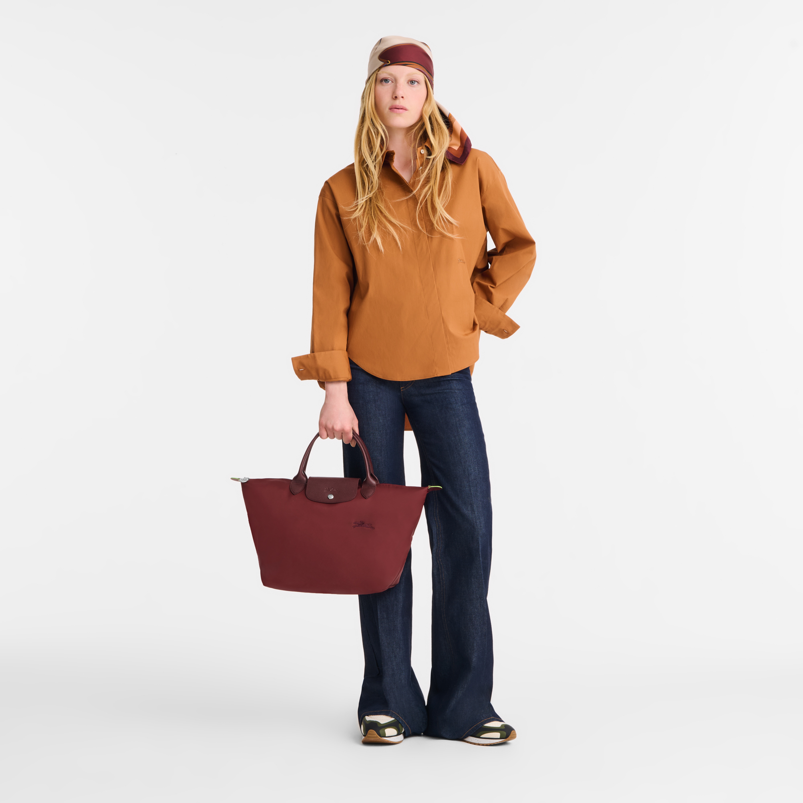 Longchamp Le Pliage Green M Handbag Pomegranate