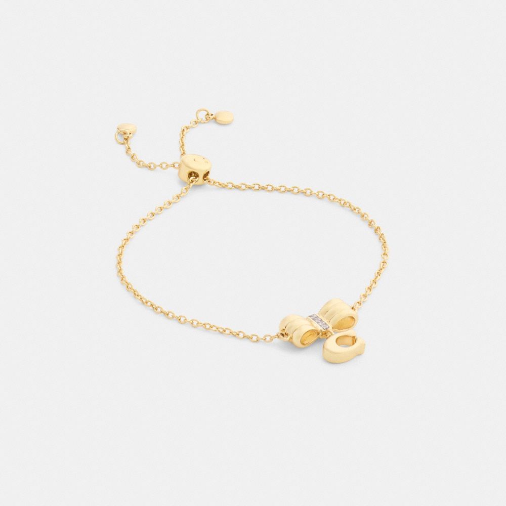 Coach Signature Bow Slider Bracelet Gold